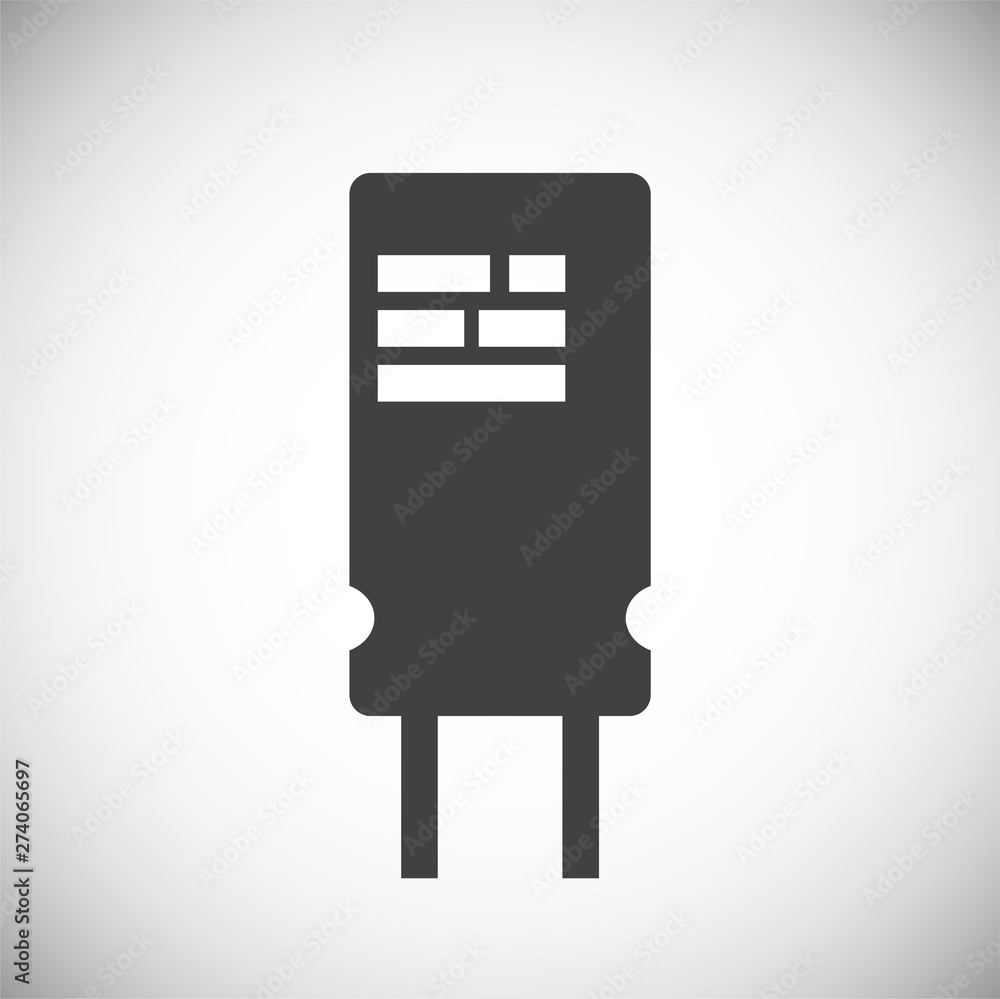Poster computer chip related icon on background for graphic and web design. simple illustration. internet c