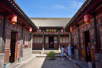 Pingyao County, Jinzhong City, Shanxi Province, China - May 28, 2018. Pingyao Ancient Architectural Complex, China. Including ancient courtyards and meteorological observation pavilions