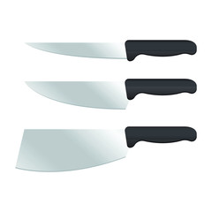 Kitchen knives vector illustration isolated on white background