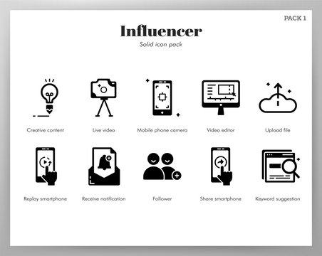 Influencer icons Solid pack