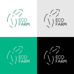 ECO FARM LOGO DESIGN. Set of Nature Leaf Green Logo Design Concepts. Environment Logo Template Vector. Icon Symbol