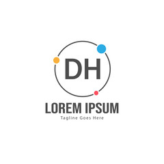 DH Letter Logo Design. Creative Modern DH Letters Icon Illustration
