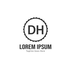 DH Letter Logo Design. Creative Modern DH Letters Icon Illustration