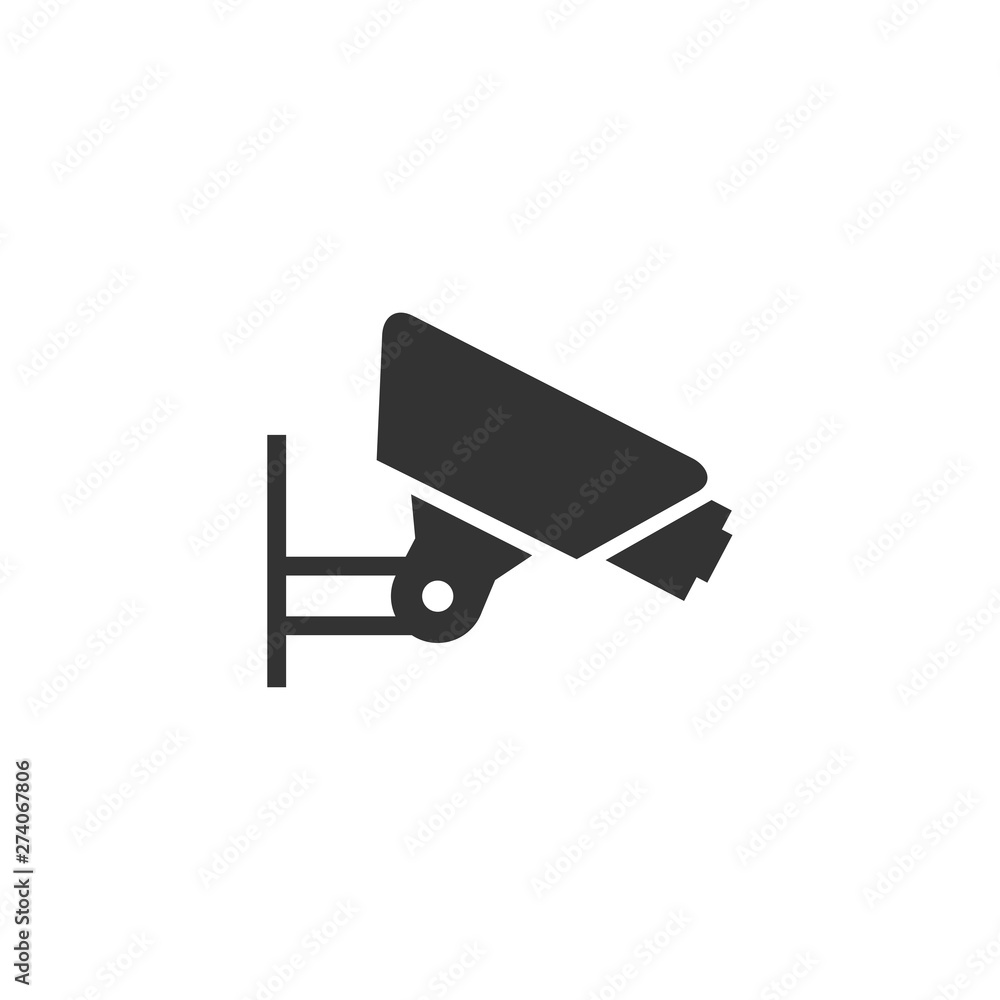 Leinwandbilder Fixed CCTV, Security Camera icon template black color editable. Security Camera symbol Flat vector sign isolated on white background. Simple vector illustration for graphic and web design.