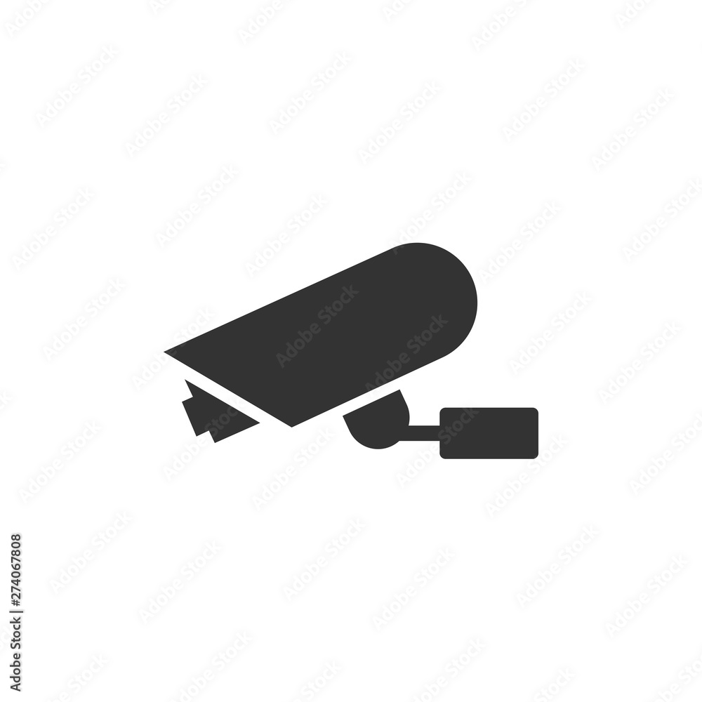 Leinwandbilder Fixed CCTV, Security Camera icon template black color editable. Security Camera symbol Flat vector sign isolated on white background. Simple vector illustration for graphic and web design.