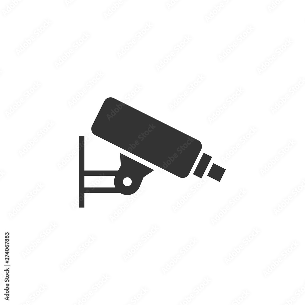 Fototapete Fixed CCTV, Security Camera icon template black color editable. Security Camera symbol Flat vector sign isolated on white background. Simple vector illustration for graphic and web design.