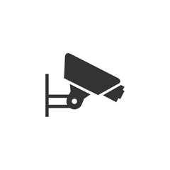 Fixed CCTV, Security Camera icon template black color editable. Security Camera symbol Flat vector sign isolated on white background. Simple vector illustration for graphic and web design.