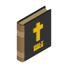 Holy bible isometric. religious christian book symbol