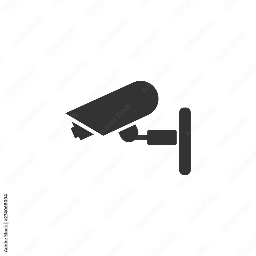 Leinwandbilder Fixed CCTV, Security Camera icon template black color editable. Security Camera symbol Flat vector sign isolated on white background. Simple vector illustration for graphic and web design.
