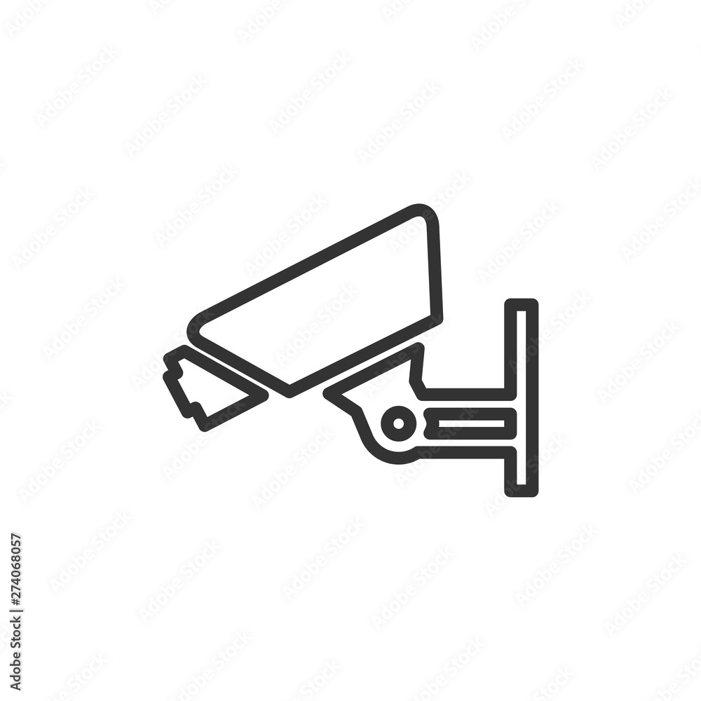 Fototapete Fixed CCTV, Security Camera icon template black color editable. Security Camera symbol Flat vector sign isolated on white background. Simple vector illustration for graphic and web design.