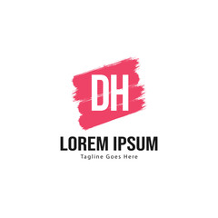 DH Letter Logo Design. Creative Modern DH Letters Icon Illustration