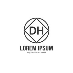 DH Letter Logo Design. Creative Modern DH Letters Icon Illustration