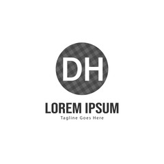 DH Letter Logo Design. Creative Modern DH Letters Icon Illustration