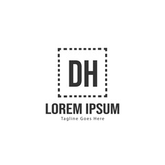 Fototapeta premium DH Letter Logo Design. Creative Modern DH Letters Icon Illustration