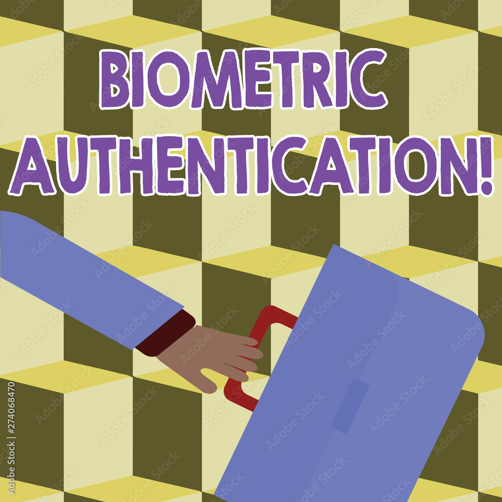 Poster conceptual hand writing showing biometric authentication. business photo showcasing identity verific