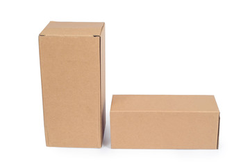 Recycle cardboard storage box isolated on a white background