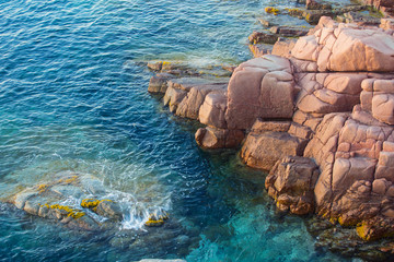 Rocks on the shore in Arbatax in Sardinia