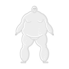 Glass Fat man isolated. fatso Vector illustration