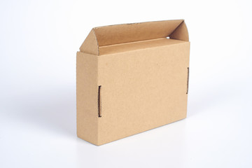 Recycle cardboard storage box isolated on a white background
