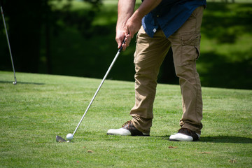 man playing golf