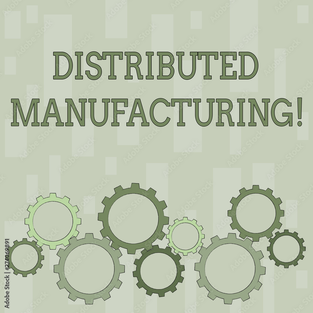 Poster word writing text distributed manufacturing. business concept for practiced by enterprises using net