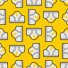 Dirty panties pattern seamless. Unclean shorts background. Vector texture 