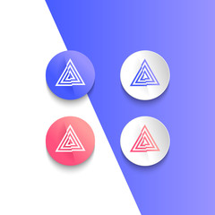 Set of geometric triangular Icon, app, pin button, sticker, illustration