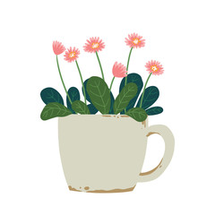 vector cute pink mug floral 