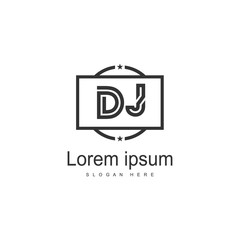 DJ Letter Logo Design. Creative Modern DJ Letters Icon Illustration