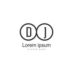 Fototapeta premium DJ Letter Logo Design. Creative Modern DJ Letters Icon Illustration