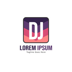 DJ Letter Logo Design. Creative Modern DJ Letters Icon Illustration