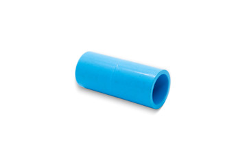 PVC blue pipe fittings join.