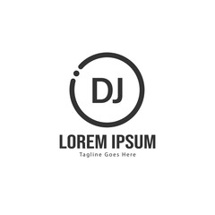 Obraz premium DJ Letter Logo Design. Creative Modern DJ Letters Icon Illustration