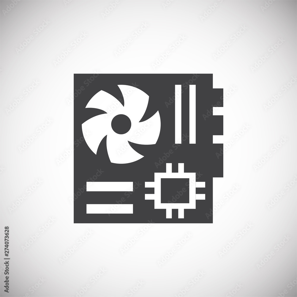 Poster Computer chip related icon on background for graphic and web design. Simple illustration. Internet concept symbol for website button or mobile app.