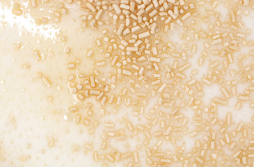 Yeast in dough as background