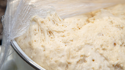 White dough as an abstract background