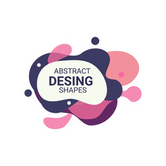 Multi-colored bubble shapes with place for text. Dynamical colored forms. Gradient banners with flowing liquid shapes. Template for the design of logo, flyer or presentation. Vector illustration