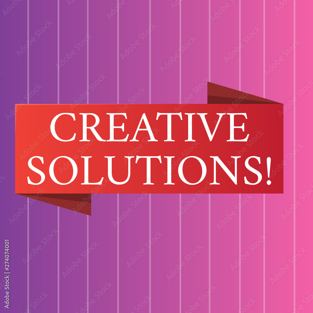 Fototapete word writing text creative solutions. business concept for mental process of creating unique solutio