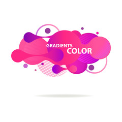 Pink and purple abstract gradient elements. Dynamical colored forms and line. Banners with flowing liquid shapes. Template for the design of logo, flyer or presentation. Vector illustration