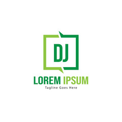DJ Letter Logo Design. Creative Modern DJ Letters Icon Illustration