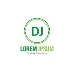 DJ Letter Logo Design. Creative Modern DJ Letters Icon Illustration