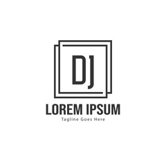 DJ Letter Logo Design. Creative Modern DJ Letters Icon Illustration