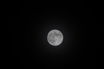  The Moon in the Night  time with Black sky background