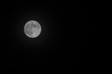  The Moon in the Night  time with Black sky background