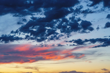 beautiful sky and clouds at sunset