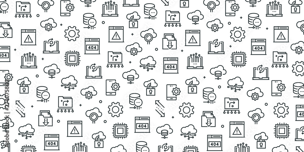 Poster cloud computing seamless pattern