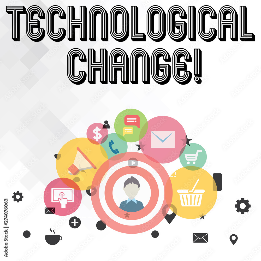 Poster handwriting text writing technological change. conceptual photo increase in the efficiency of a prod