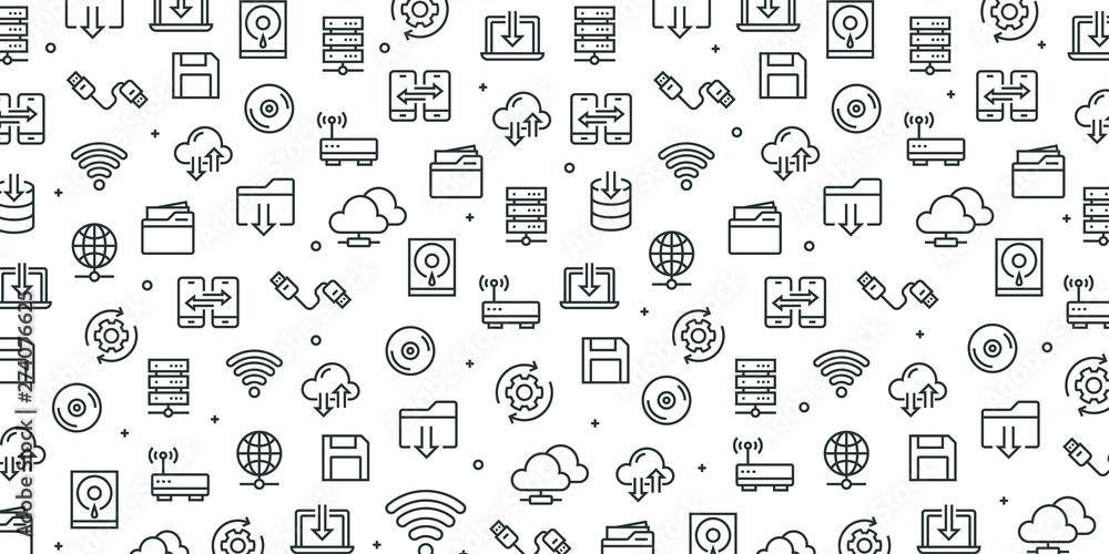 Poster big data seamless pattern
