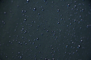 water drops on a metal surface