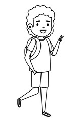 happy student boy with schoolbag